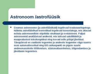 Kosmose uurimine #10
