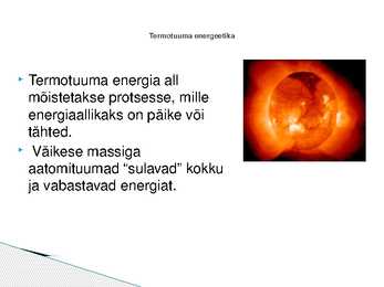 Termotuuma energia #2