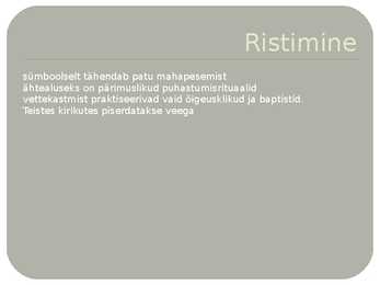 Sakramendid ja ristimine #4