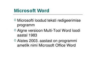 MS Wordi ja Open Office Writeri võrdlus #3