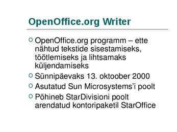 MS Wordi ja Open Office Writeri võrdlus #4