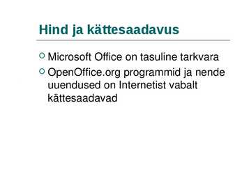 MS Wordi ja Open Office Writeri võrdlus #7