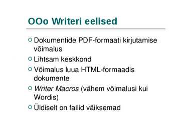 MS Wordi ja Open Office Writeri võrdlus #9