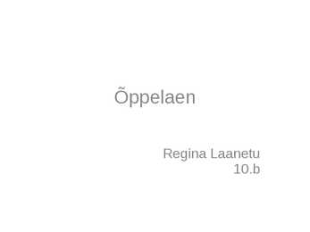 Lühiülevaade-Õppelaen
