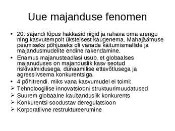 Uus-teadmistepõhine majandus #2