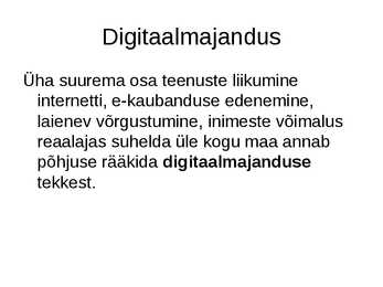 Uus-teadmistepõhine majandus #20