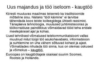 Uus-teadmistepõhine majandus #25