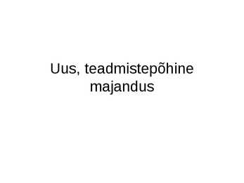 Uus-teadmistepõhine majandus