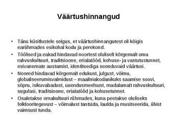 Vähemusrahvuste kultuuri väljundid ja võimalused EV-s #5