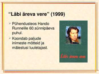 Hando Runneli elulugu ja looming #13