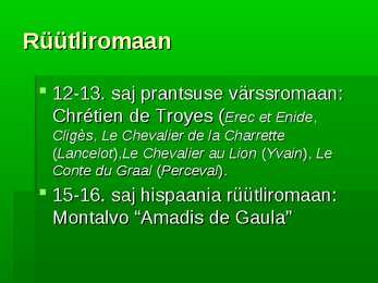 Lühiülevaade žanritest #11