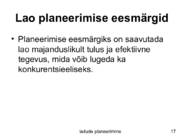 Ladude planeerimine #17