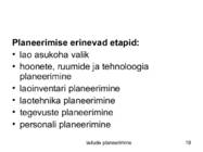 Ladude planeerimine #18