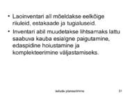 Ladude planeerimine #31