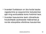 Ladude planeerimine #32