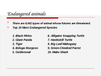 Endangered species #2