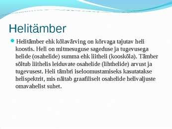 Helilained ja selle omadused #9