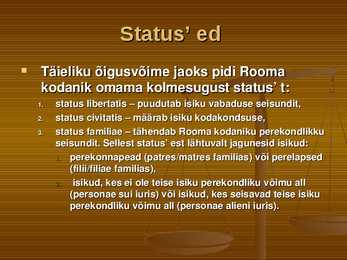Isikute staatus ning õiguslik seisund ja juriidilised isikud #4