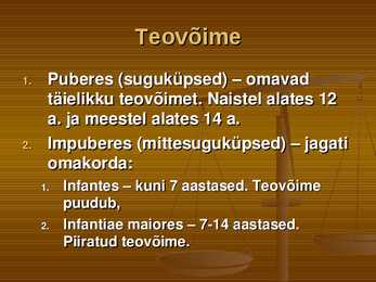 Isikute staatus ning õiguslik seisund ja juriidilised isikud #6