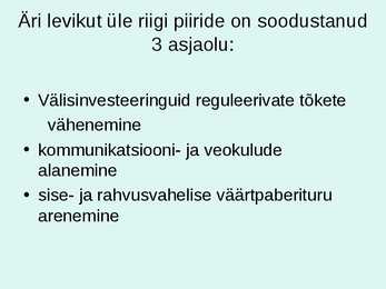 Rahvusvaheline kaubandus #2