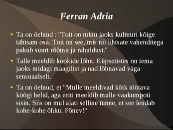 Kuulsad kokad välismaalt ja Eestist #14