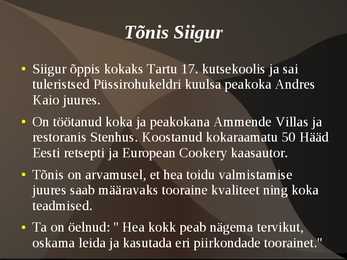 Kuulsad kokad välismaalt ja Eestist #6