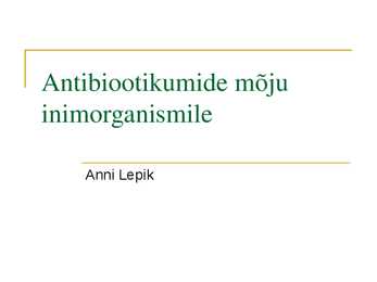 Antibiootikumide mõju inimorganismile