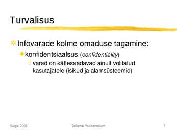 Andmeturve üldosa #7