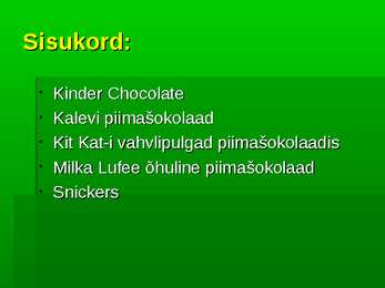 Viis šokolaadi #2