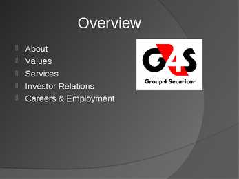 Presentatsioon suurfirmast G4S-inglise keeles #2