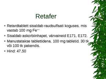 Apteegivõrgus saada olevad rauapreparaadid #12