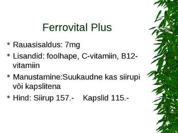 Apteegivõrgus saada olevad rauapreparaadid #16
