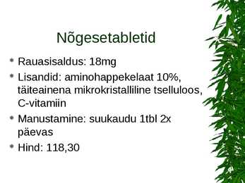 Apteegivõrgus saada olevad rauapreparaadid #24