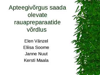 Apteegivõrgus saada olevad rauapreparaadid