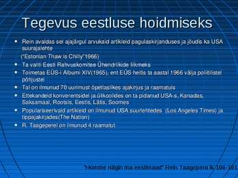 Eestlased maailmas #12
