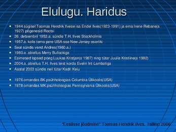Eestlased maailmas #8