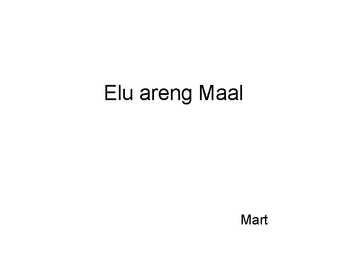 Elu areng Maal