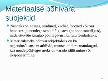 Põhivara arvestus #17