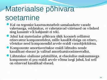 Põhivara arvestus #20