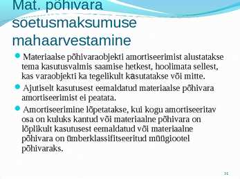 Põhivara arvestus #31