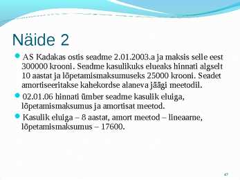 Põhivara arvestus #47