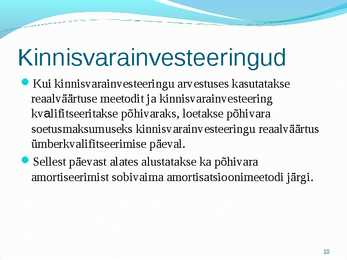 Põhivara arvestus #10