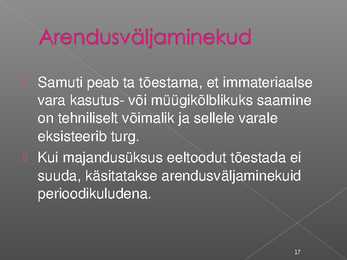Immateriaalse põhivara arvestus #17
