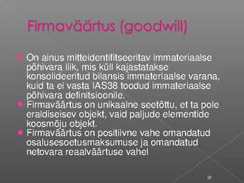 Immateriaalse põhivara arvestus #18
