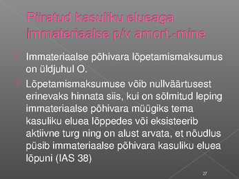 Immateriaalse põhivara arvestus #27