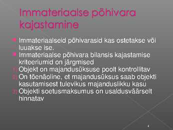 Immateriaalse põhivara arvestus #4