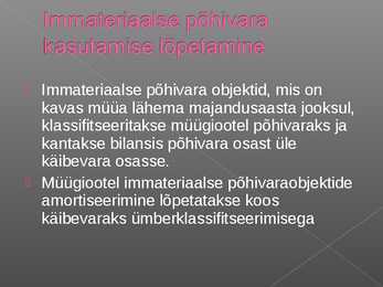 Immateriaalse põhivara arvestus #38