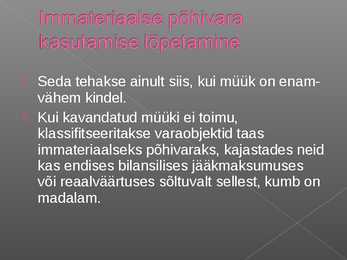 Immateriaalse põhivara arvestus #39