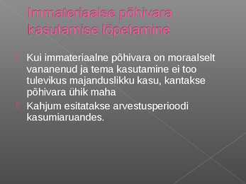 Immateriaalse põhivara arvestus #41