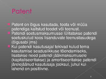 Immateriaalse põhivara arvestus #6